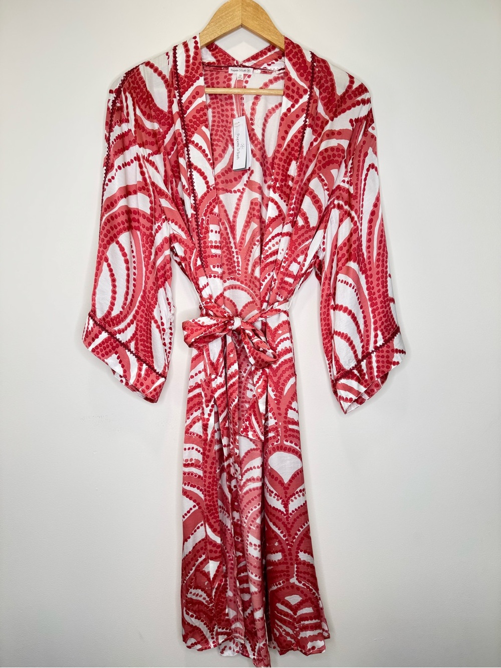 NWT ✨ POUPETTE ST. BARTH Long Kimono “Erica” Pink Himba $350 OS